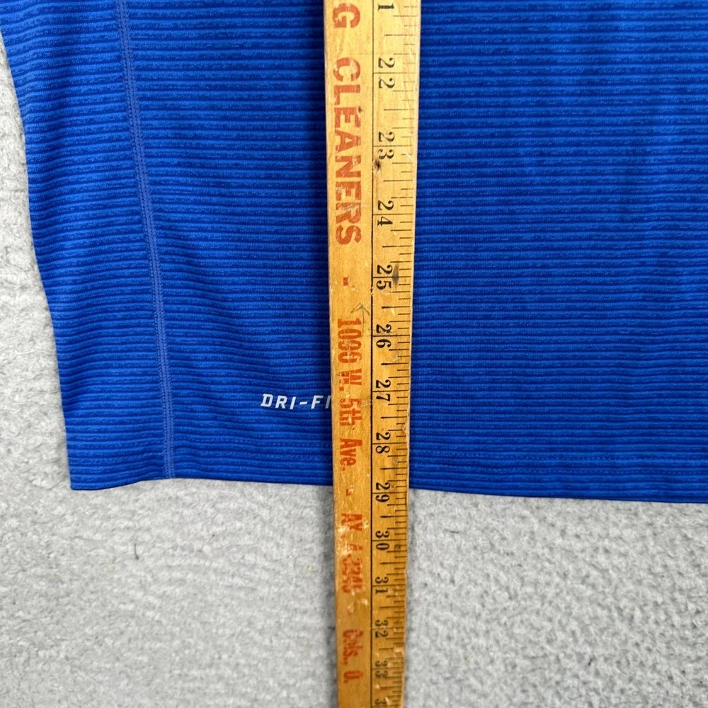 Nike Hoodie Mens Large Dri-FIT Blue Striped Training Performance Long Sleeve EUC